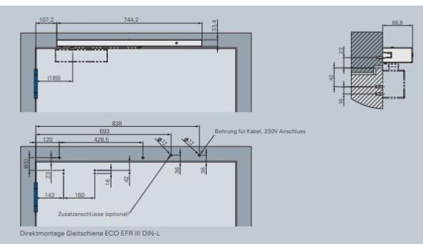 ECO Gleitschiene EFR III BS - RAL 9016